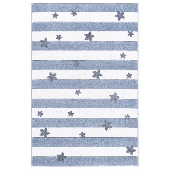 Detský koberec STARS STRIPES - modrobiely