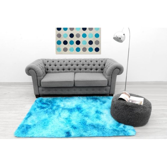 Detský plyšový koberec Ombré Blue