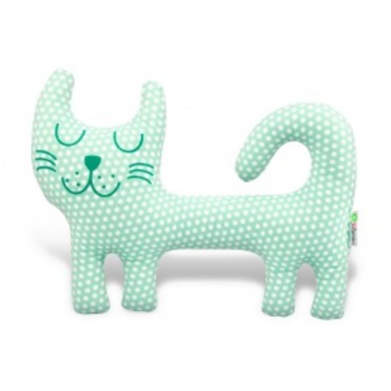 Textilná hračka - mätovo zelená mačička
