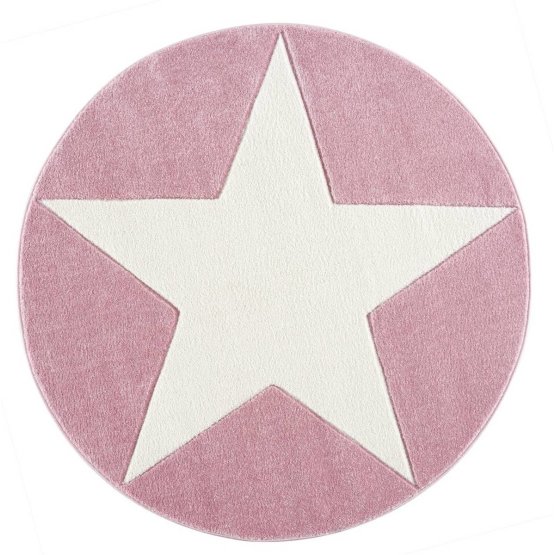 Detský koberec STAR ružovo-biely