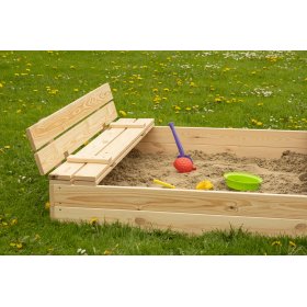 Uzatvárateľné detské pieskovisko s lavičkami - 120x120 cm, Ourbaby®