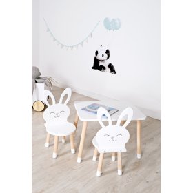 Detský stôl so stoličkami - Zajac - biely, Ourbaby®