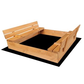 Uzatvárateľné pieskovisko s lavičkami 120 x 120 - impregnované, Ourbaby