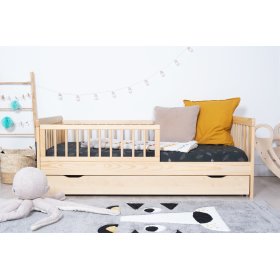 Detská posteľ so zábranou TEDDY - prírodná, Ourbaby®